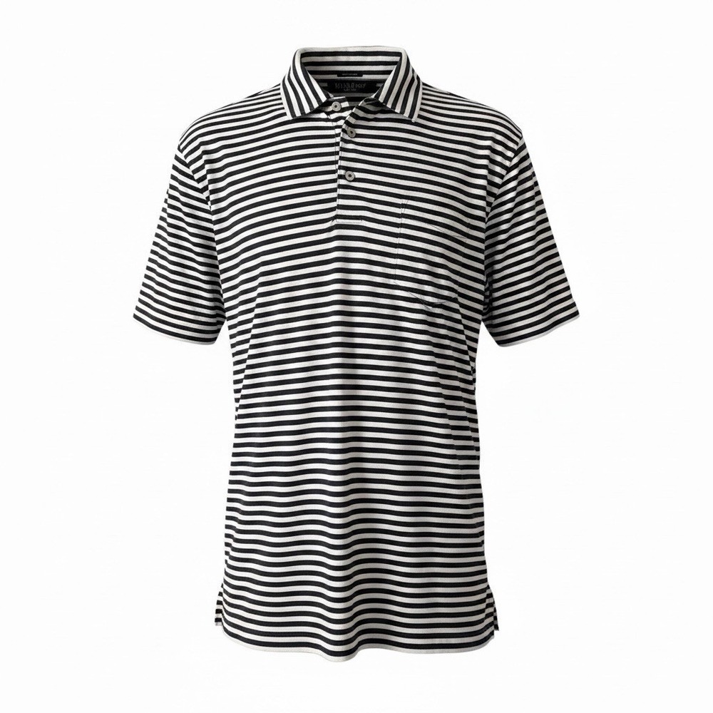 Polo Golf Ralph Lauren Stretch Lisle Polo Shirt Navy Stripe Mens L Pocket